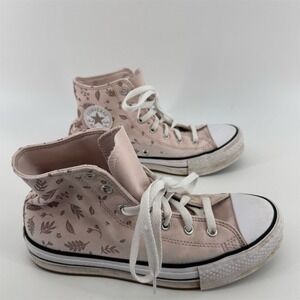 Converse Women's High Top‎ Platform Sneakers Pink Fall Leaves Size 5.5